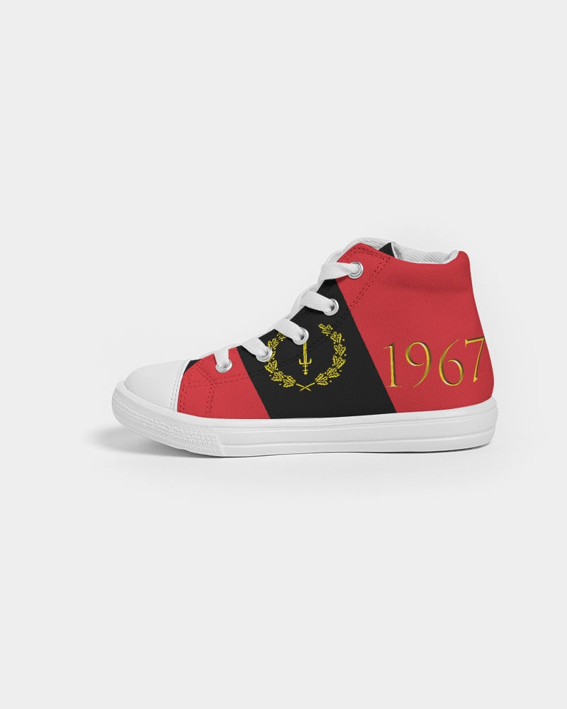 The Black American Heritage flag Luxury Kids Hightop Canvas Shoe