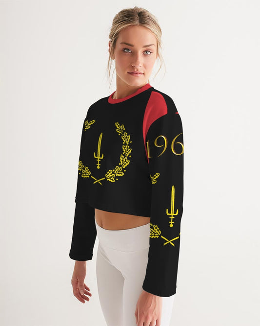 The Black American Heritage flag Luxury Women's Cropped Sweatshirt