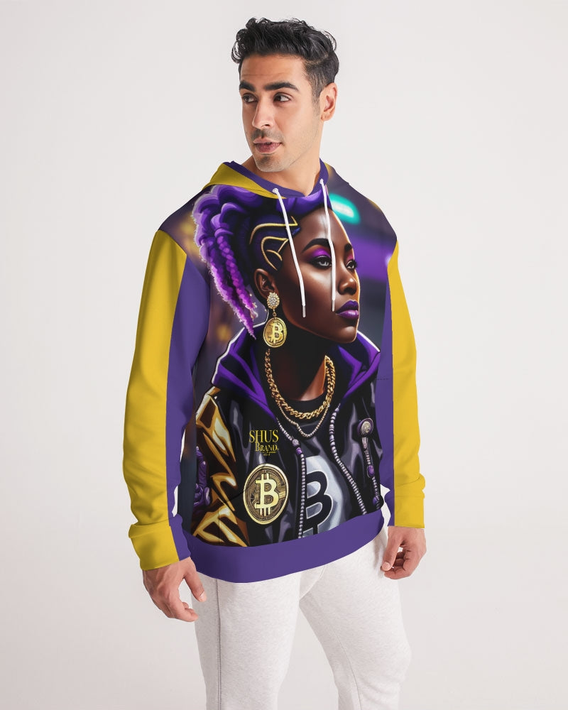 Bitcoin and The Lady in Purple  Men's All-Over Print Hoodie