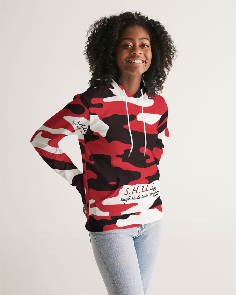 SHUS Brand Red Camo Luxury Women's Hoodie