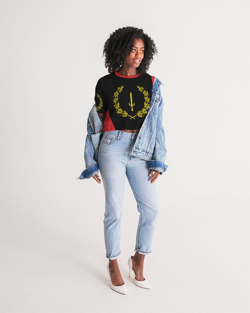 The Black American Heritage flag Luxury Women's Lounge Cropped Tee