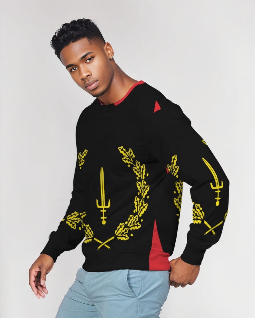 The Black American Heritage flag Luxury Men's Classic French Terry Crewneck Pullover