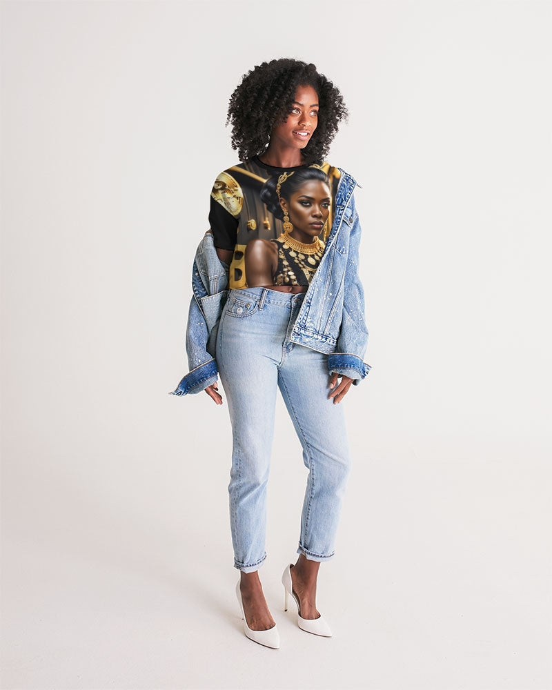 The Bitcoin Gal Women's All-Over Print Lounge Cropped Tee