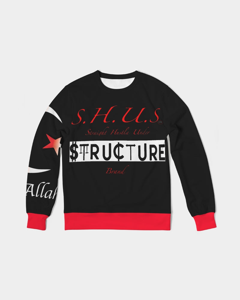 SHUS Brand Inshallah Black  Luxury Men's Classic French Terry Crewneck Pullover