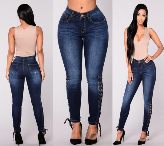 SHUS Brand luxury Dark jeans female  pants women