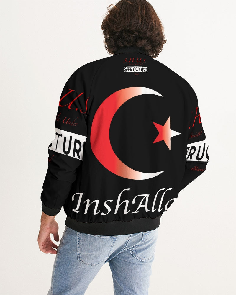 SHUS Brand Inshallah Black  Luxury Men's Bomber Jacket