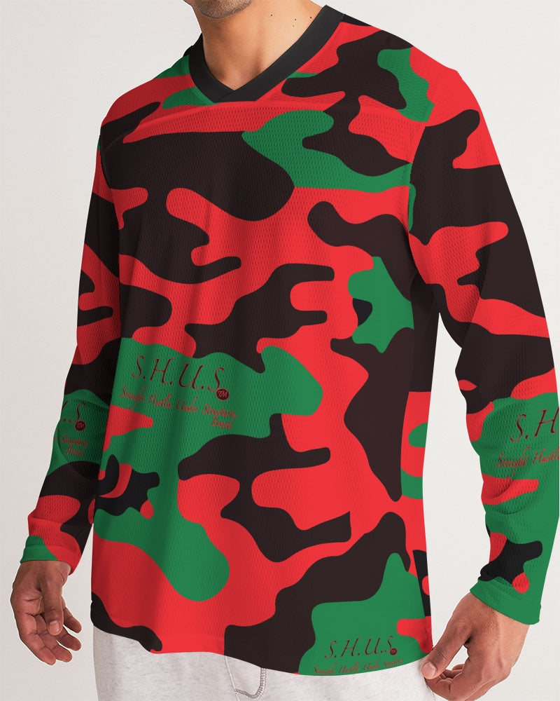 SHUS Brand RBG Camo Luxury Men's Long Sleeve Sports Jersey