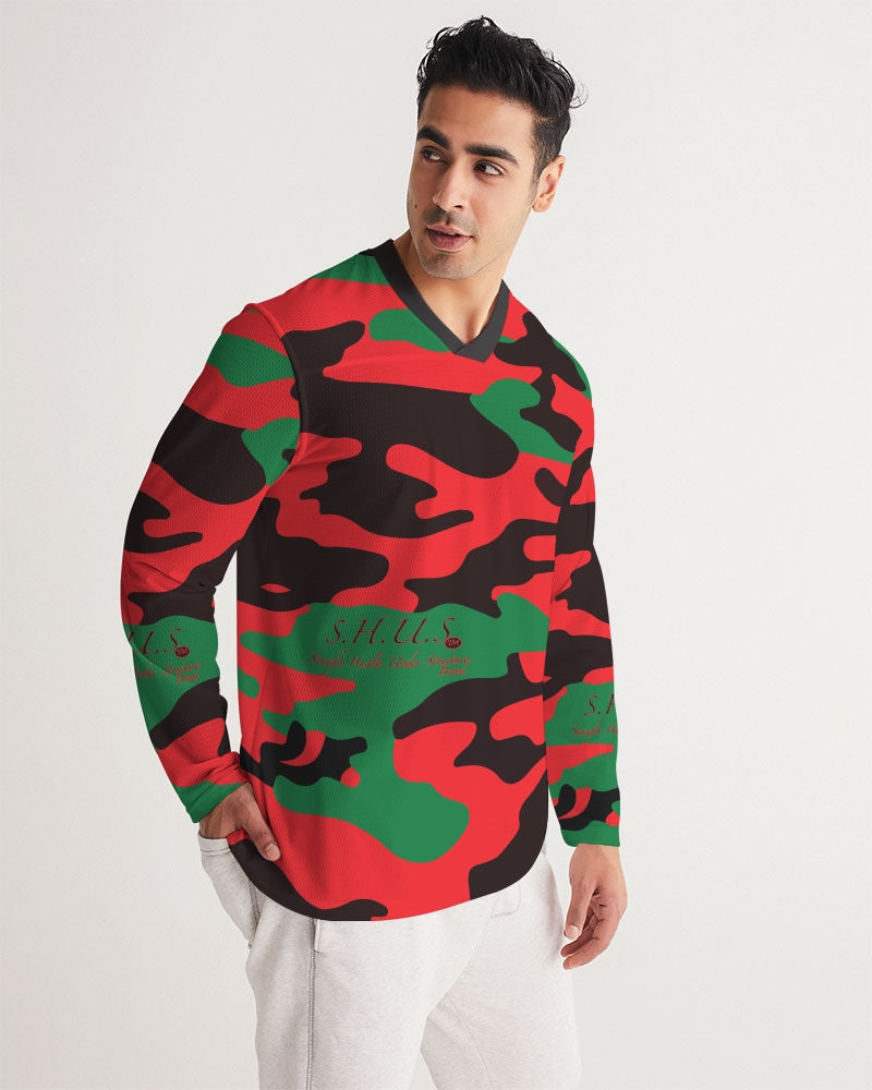 SHUS Brand RBG Camo Luxury Men's Long Sleeve Sports Jersey