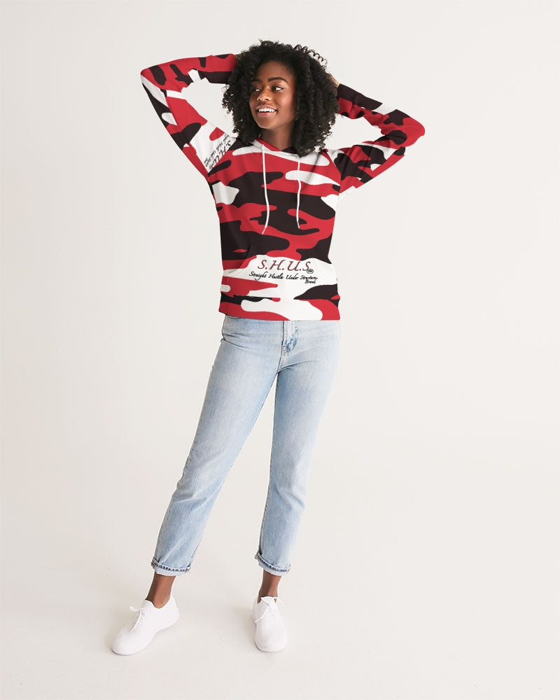 SHUS Brand Red Camo Luxury Women's Hoodie