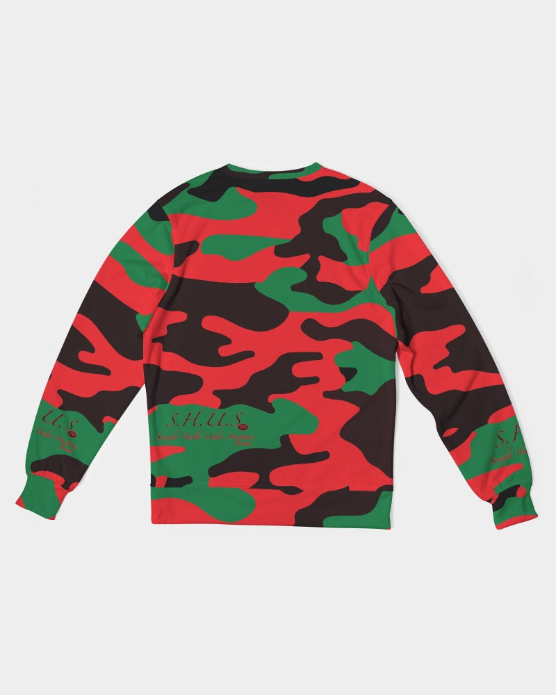 SHUS Brand RBG Camo Luxury Men's Classic French Terry Crewneck Pullover