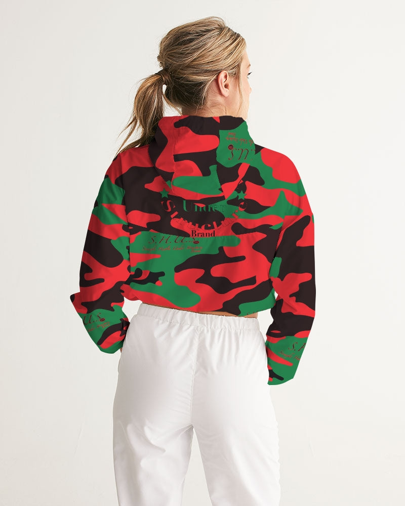 SHUS Brand RBG Camo Luxury Women's Cropped Windbreaker