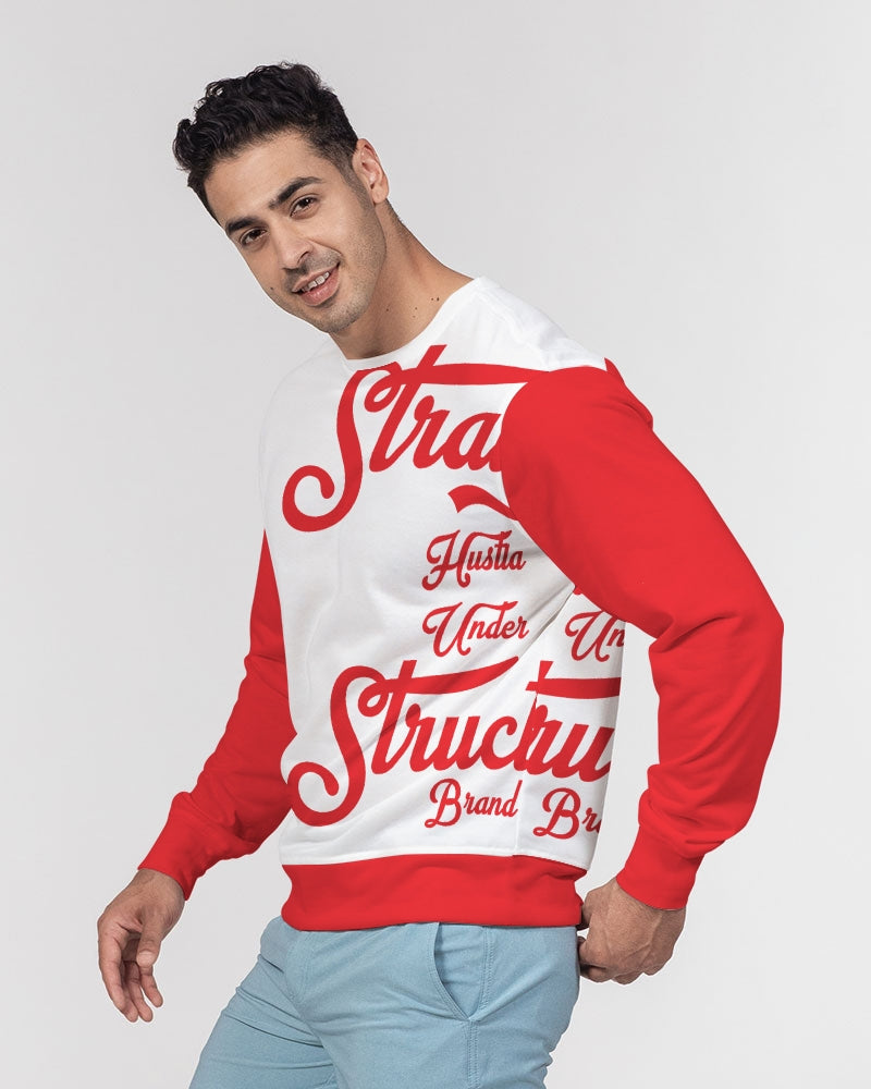 SHUS Brand Red logo luxuryMen's Classic French Terry Crewneck Pullover