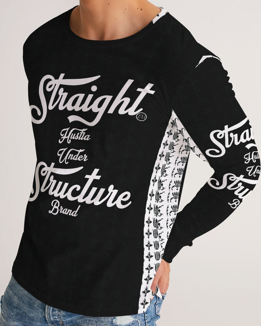SHUS Brand Upscale Black Luxury Men's Long Sleeve Tee