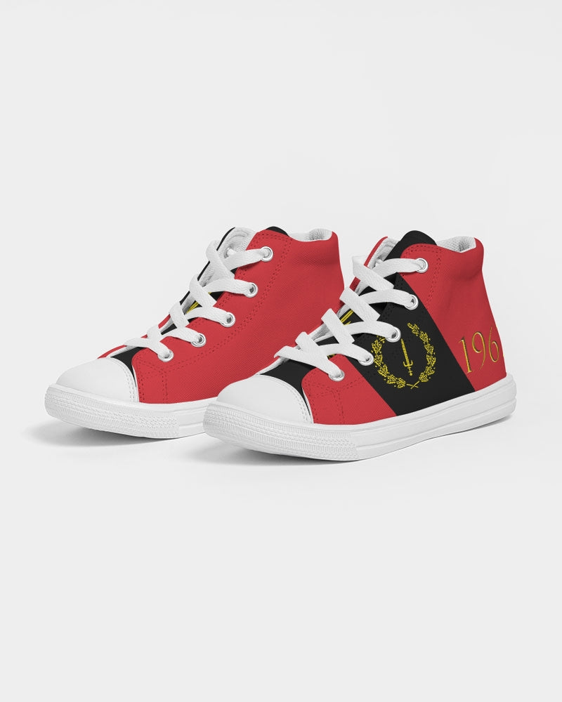 The Black American Heritage flag Luxury Kids Hightop Canvas Shoe