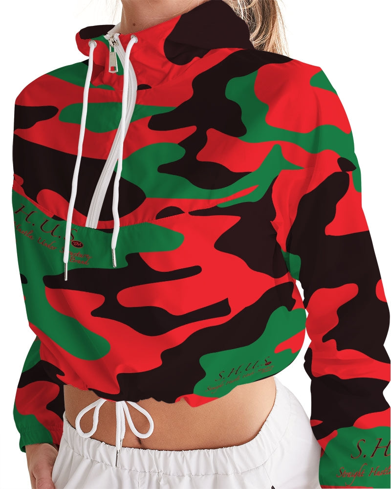 SHUS Brand RBG Camo Luxury Women's Cropped Windbreaker