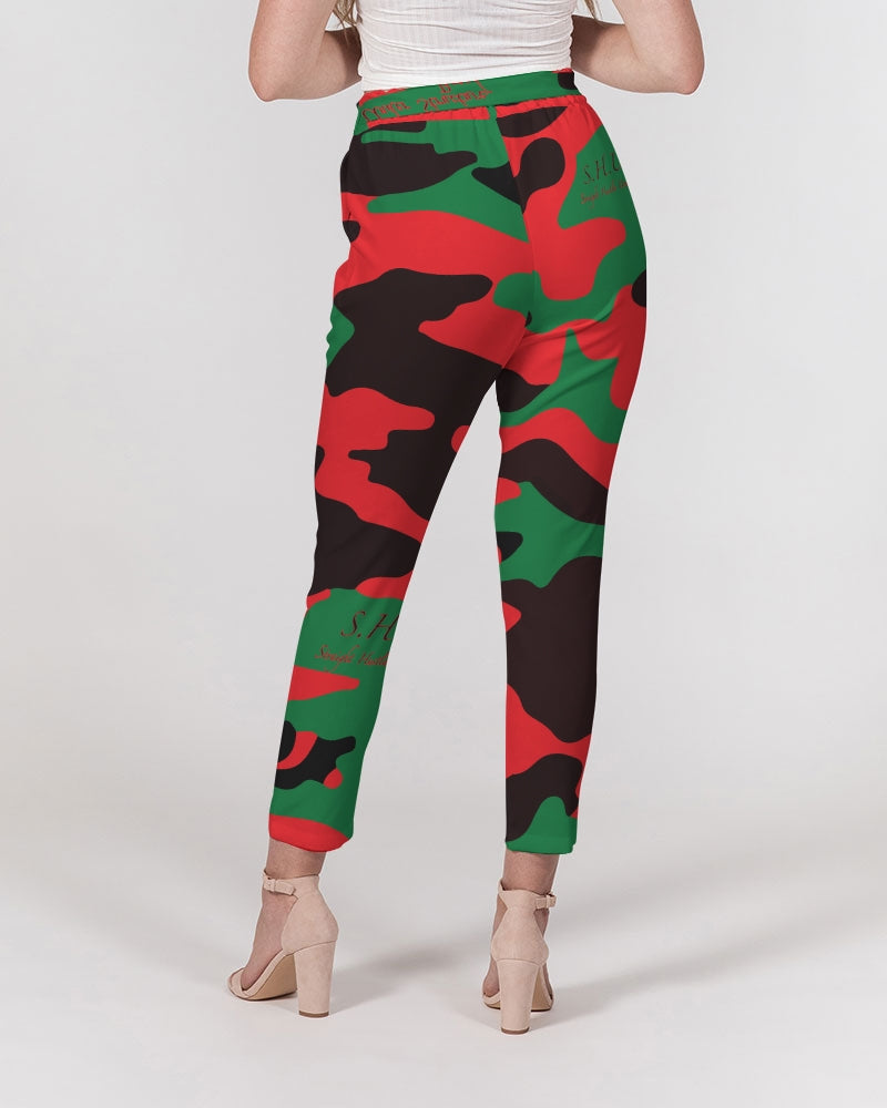 SHUS Brand RBG Camo Luxury Women's Belted Tapered Pants