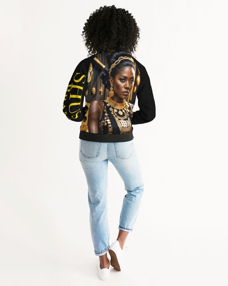 The Bitcoin Gal Women's All-Over Print Bomber Jacket