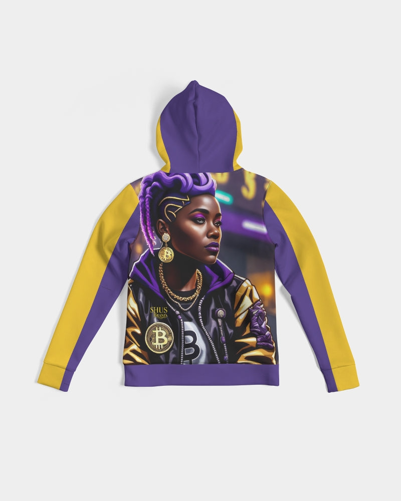 Bitcoin and The Lady in Purple  Women's All-Over Print Hoodie