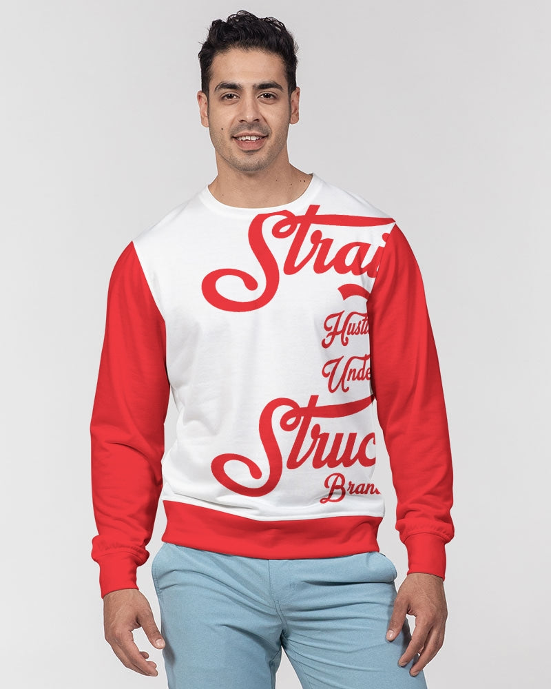 SHUS Brand Red logo luxuryMen's Classic French Terry Crewneck Pullover