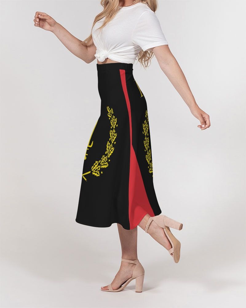 The Black American Heritage flag Luxury Women's A-Line Midi Skirt