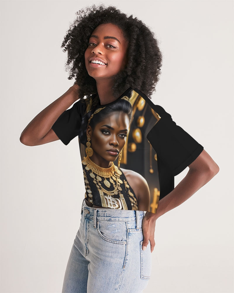 The Bitcoin Gal Women's All-Over Print Lounge Cropped Tee