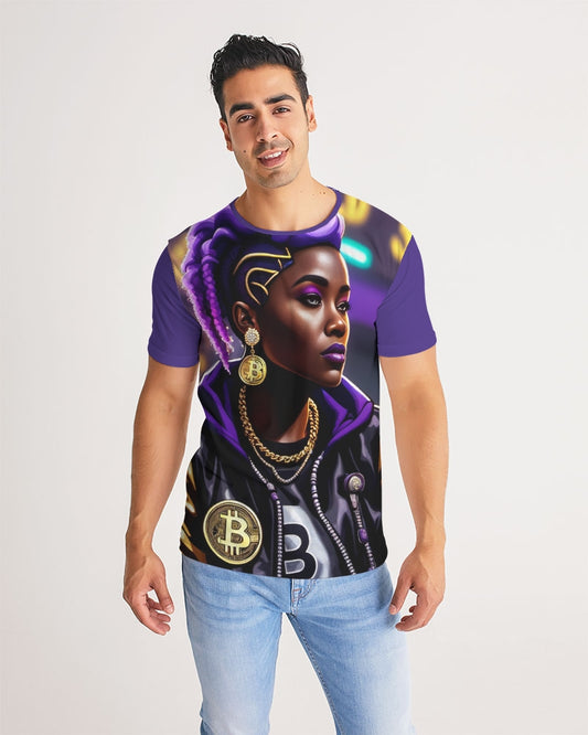 Bitcoin and The Lady in Purple  Men's All-Over Print Tee