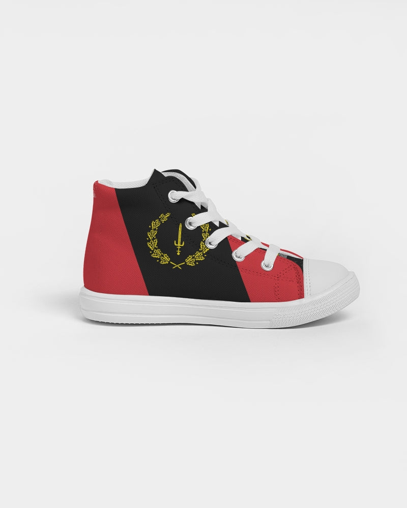 The Black American Heritage flag Luxury Kids Hightop Canvas Shoe