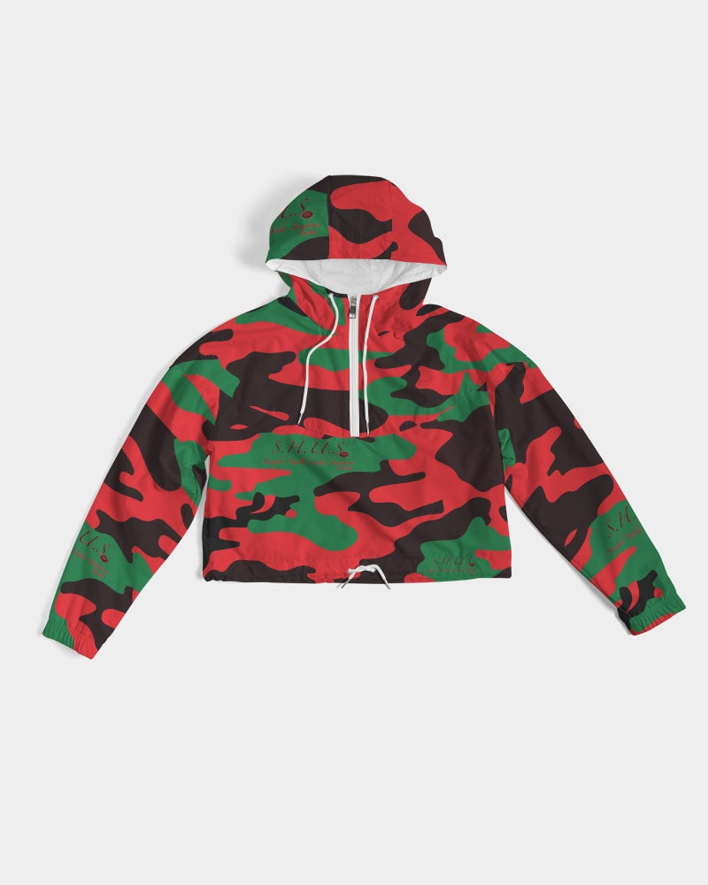 SHUS Brand RBG Camo Luxury Women's Cropped Windbreaker
