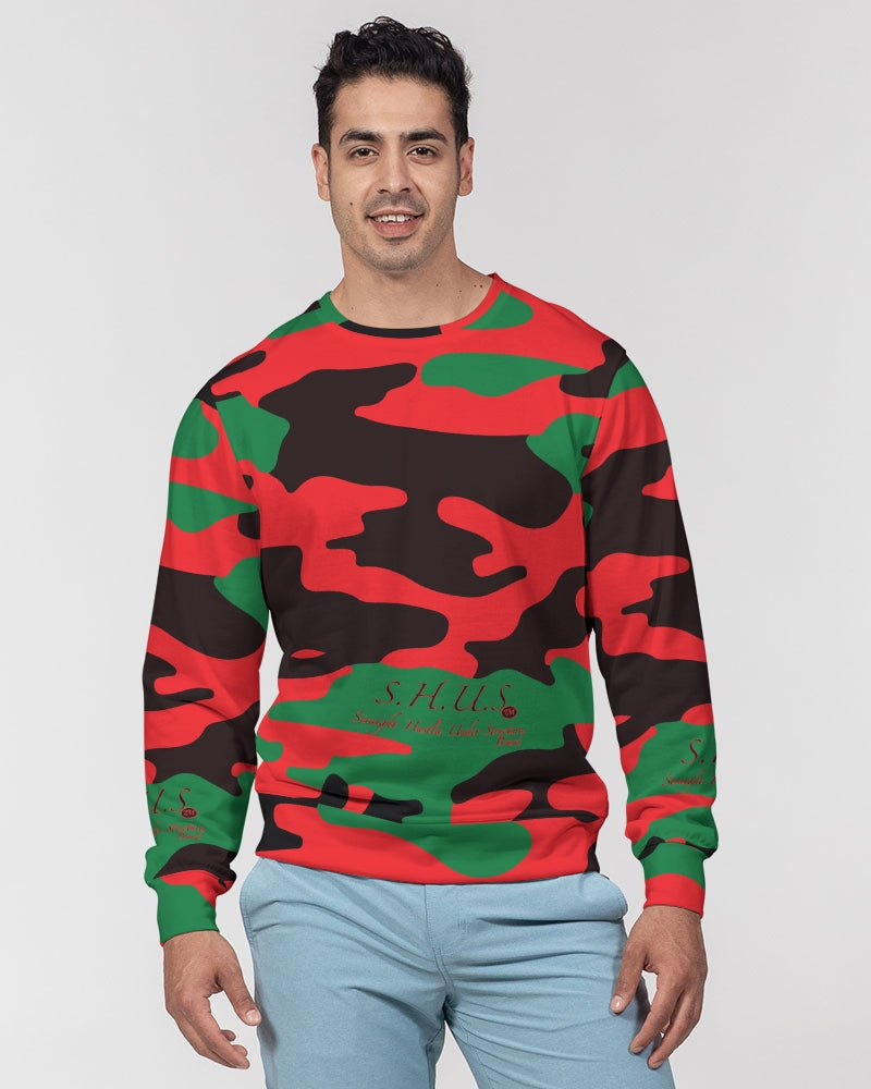 SHUS Brand RBG Camo Luxury Men's Classic French Terry Crewneck Pullover