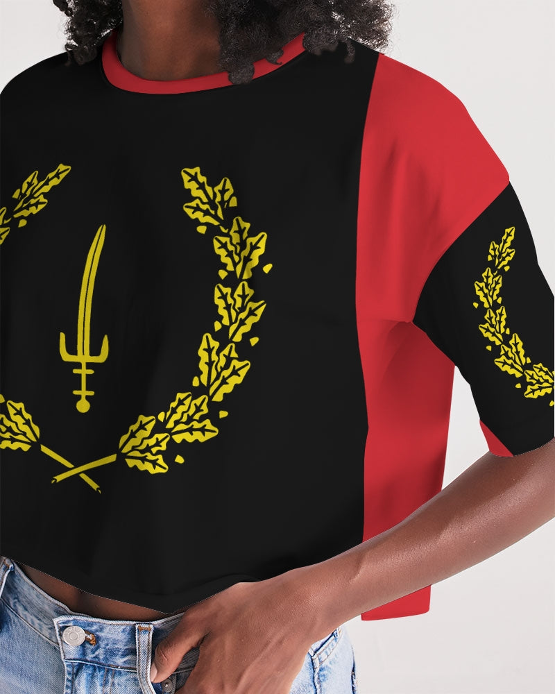 The Black American Heritage flag Luxury Women's Lounge Cropped Tee