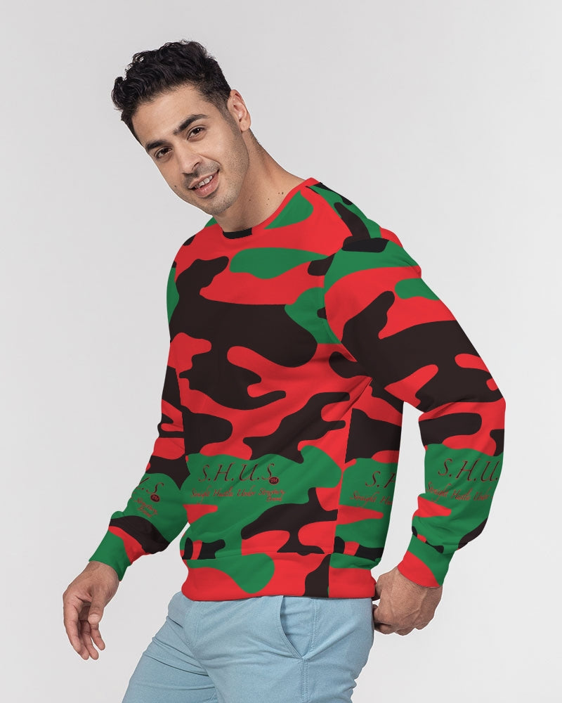 SHUS Brand RBG Camo Luxury Men's Classic French Terry Crewneck Pullover