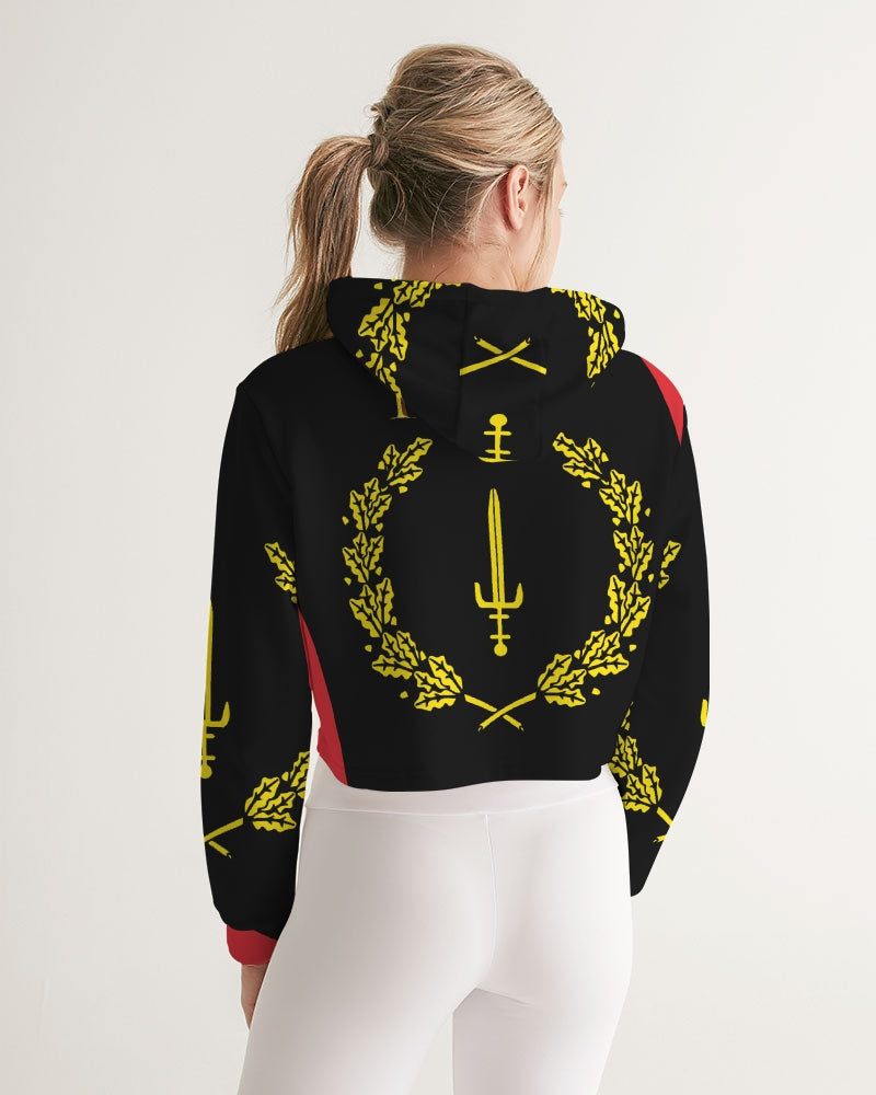 The Black American Heritage flag Luxury Women's Cropped Hoodie