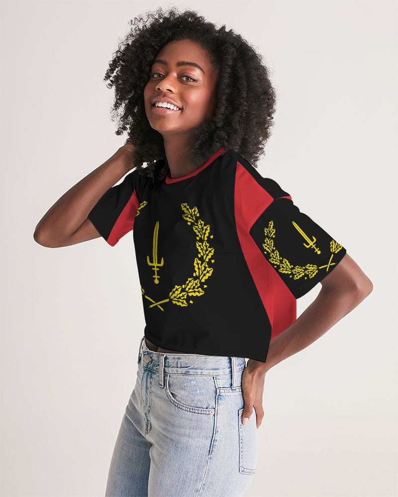 The Black American Heritage flag Luxury Women's Lounge Cropped Tee