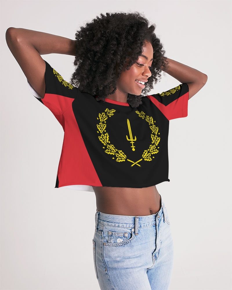 The Black American Heritage flag Luxury Women's Lounge Cropped Tee