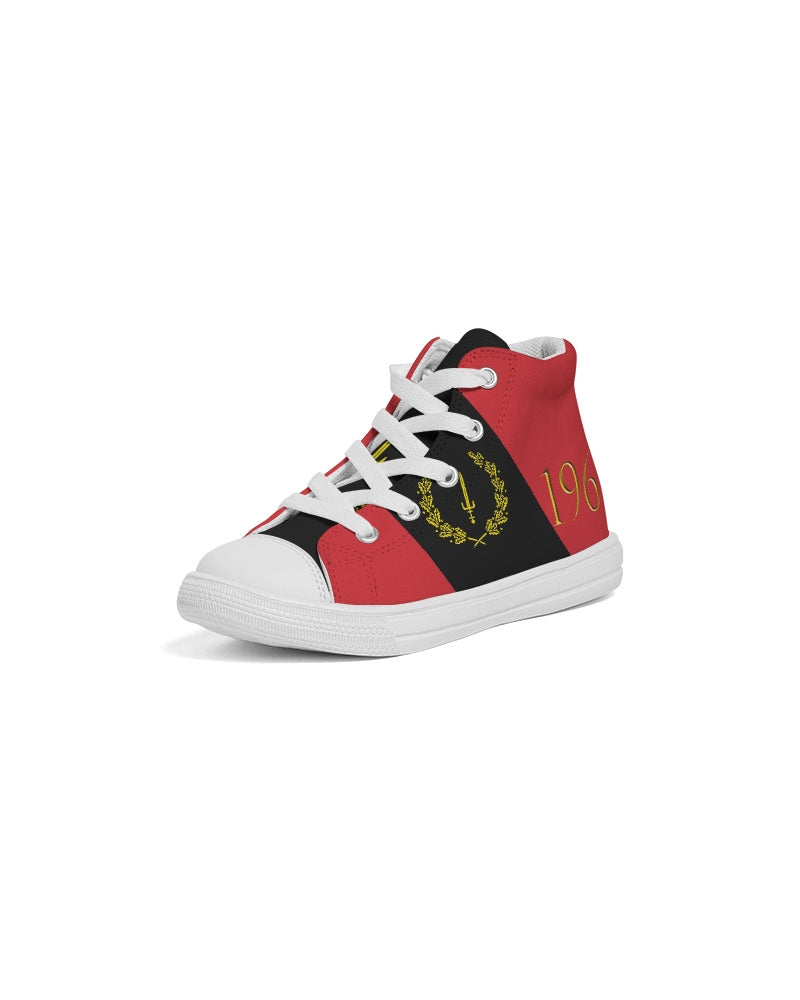 The Black American Heritage flag Luxury Kids Hightop Canvas Shoe