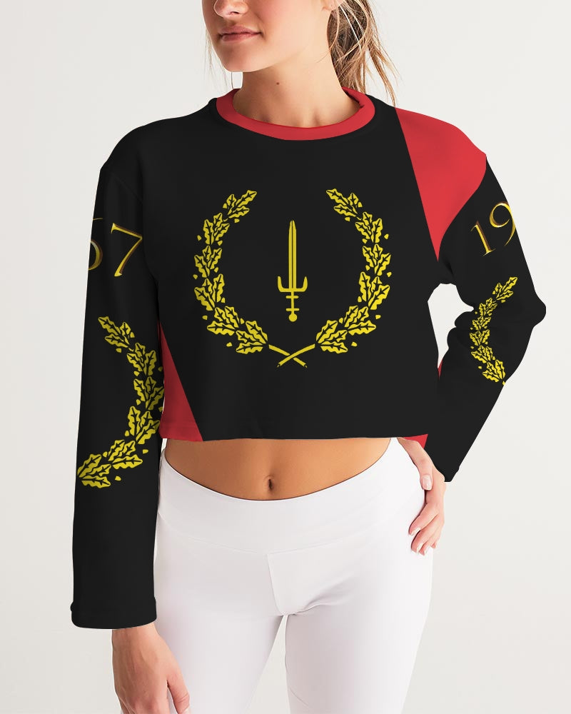 The Black American Heritage flag Luxury Women's Cropped Sweatshirt