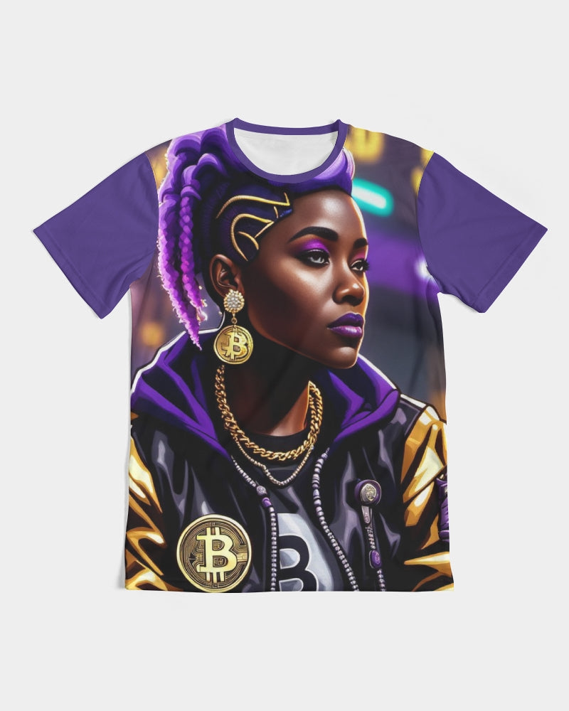 Bitcoin and The Lady in Purple  Men's All-Over Print Tee