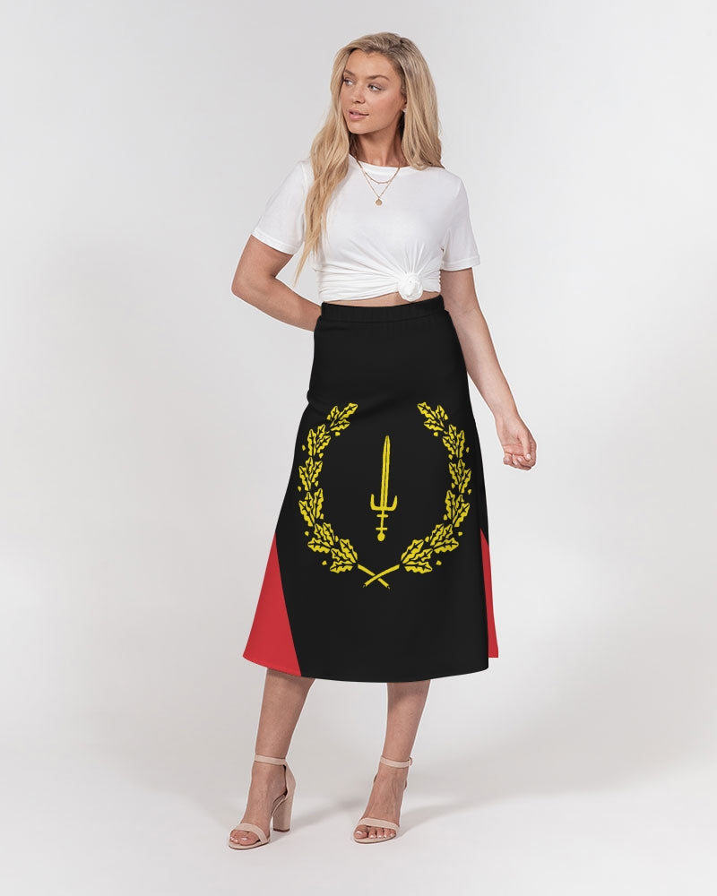 The Black American Heritage flag Luxury Women's A-Line Midi Skirt