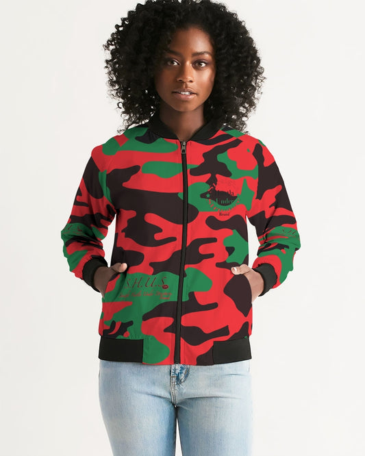 SHUS Brand RBG Camo Luxury Women's Bomber Jacket