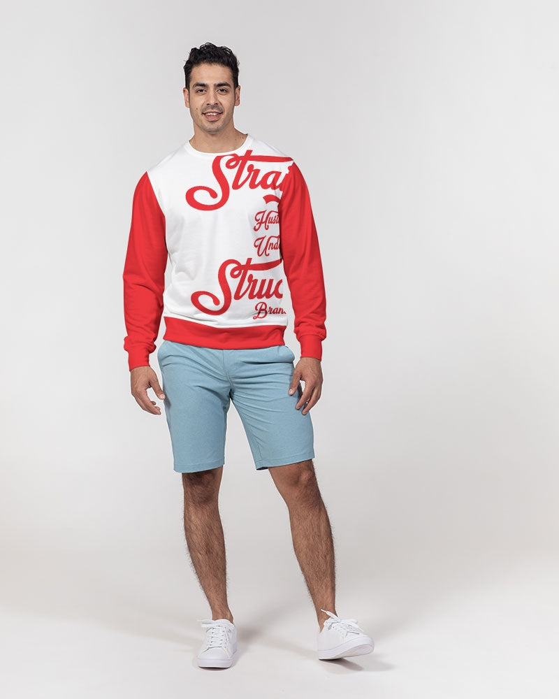 SHUS Brand Red logo luxuryMen's Classic French Terry Crewneck Pullover