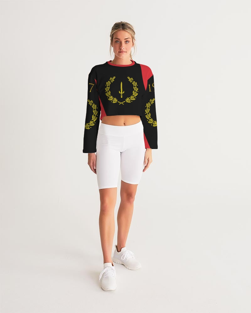 The Black American Heritage flag Luxury Women's Cropped Sweatshirt