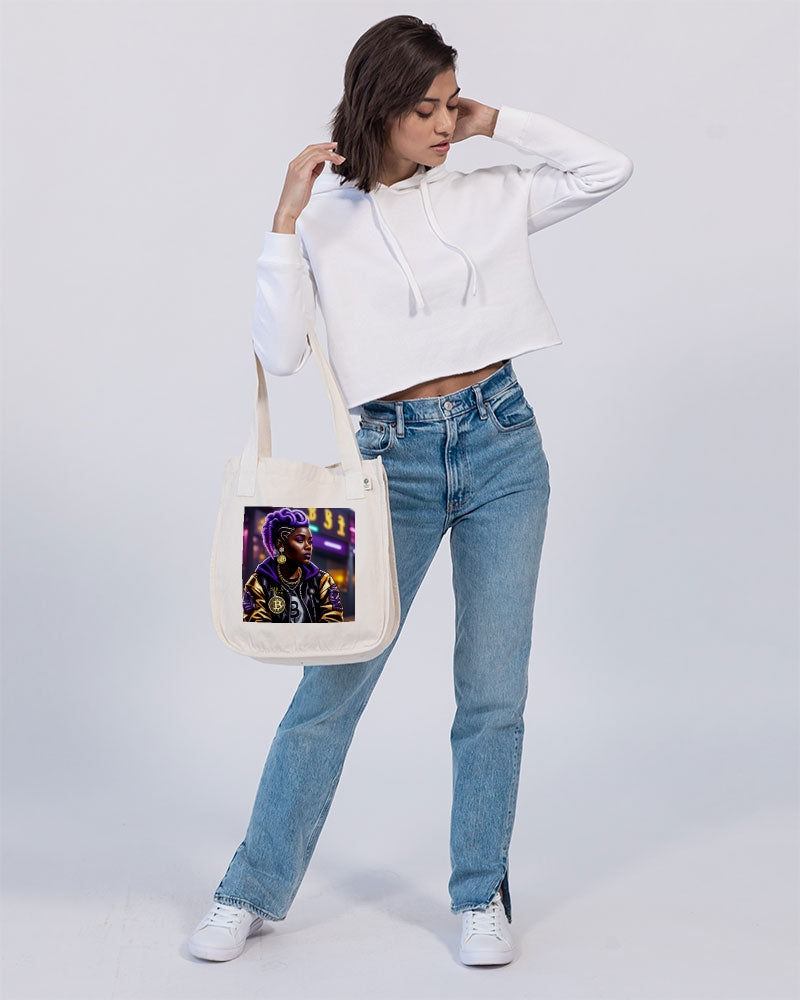 Bitcoin and The Lady in Purple  Organic Cotton Canvas Market Tote | Econscious