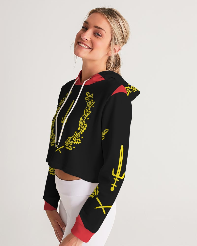 The Black American Heritage flag Luxury Women's Cropped Hoodie