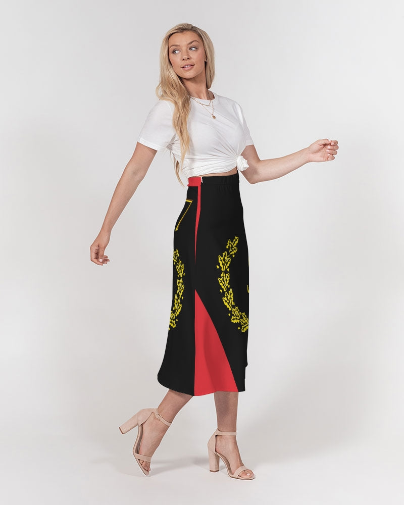 The Black American Heritage flag Luxury Women's A-Line Midi Skirt