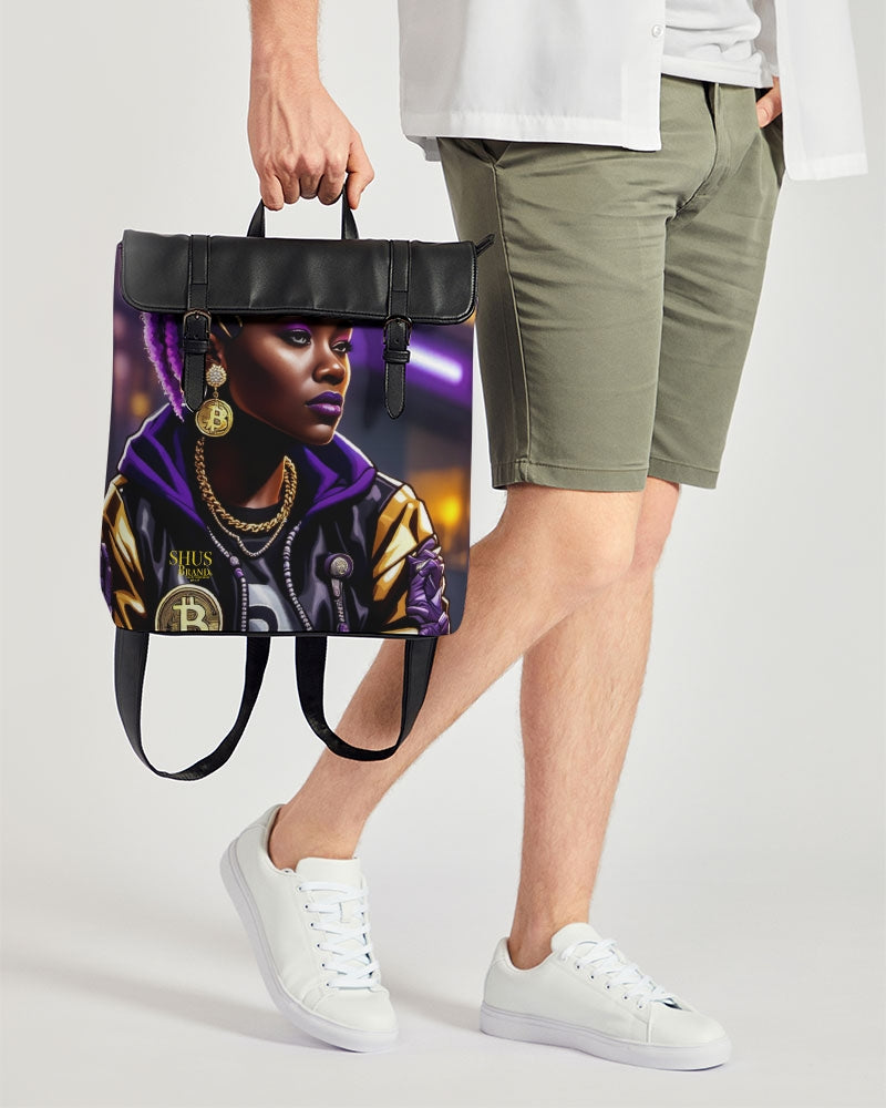 Bitcoin and The Lady in Purple  Casual Flap Backpack