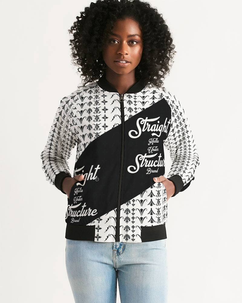 SHUS Brand Upscale Black Luxury Women's Bomber Jacket