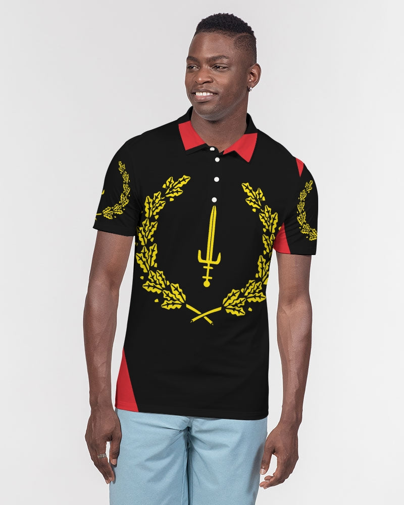 The Black American Heritage flag Luxury Men's Slim Fit Short Sleeve Polo