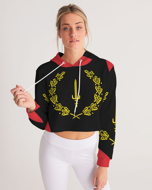 The Black American Heritage flag Luxury Women's Cropped Hoodie