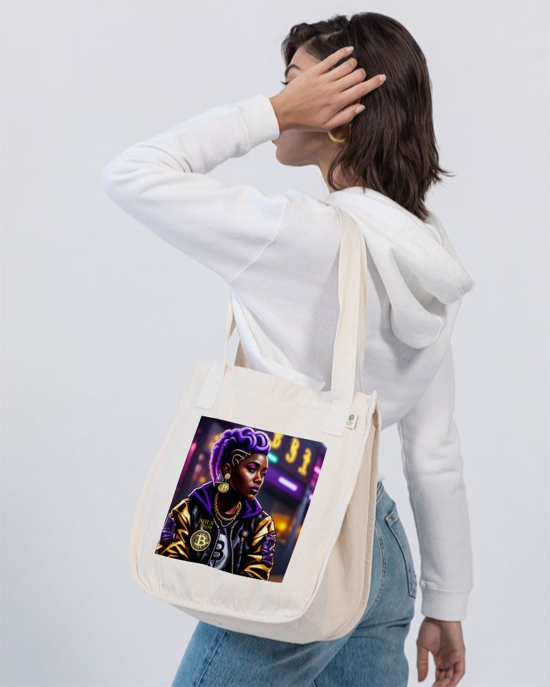 Bitcoin and The Lady in Purple  Organic Cotton Canvas Market Tote | Econscious