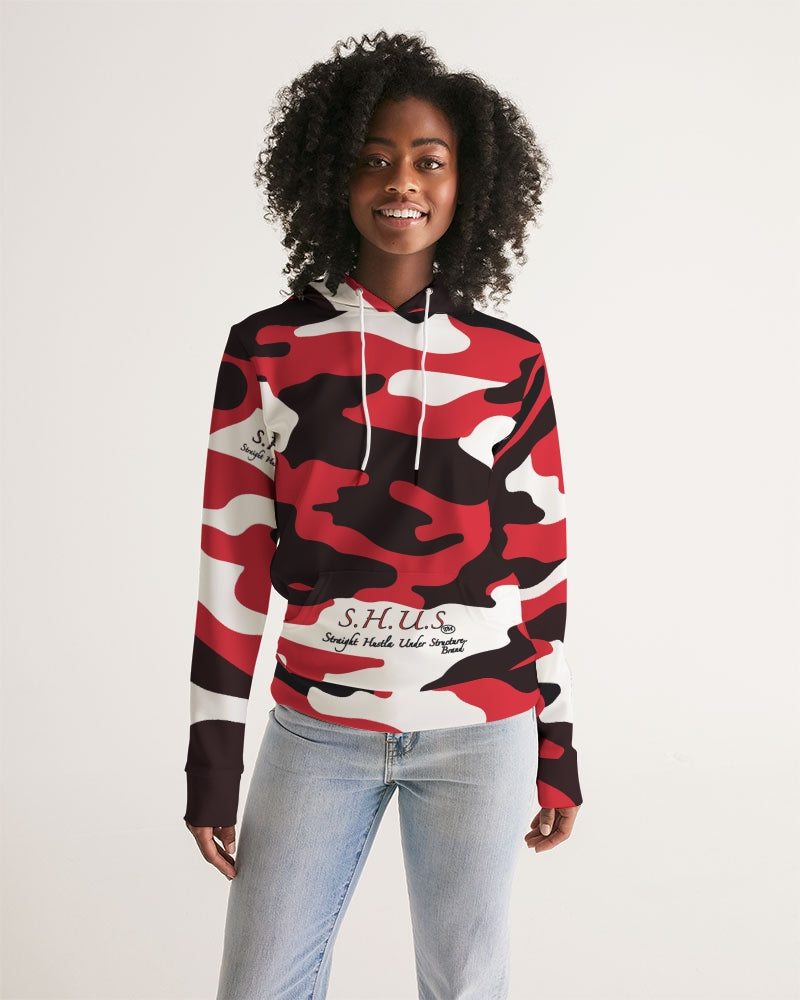 SHUS Brand Red Camo Luxury Women's Hoodie